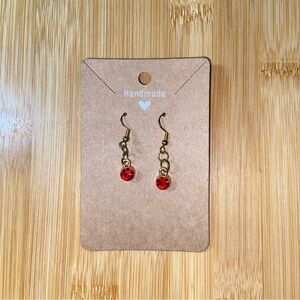 Handmade July Birthstone Dangle Gold Earrings – Ruby